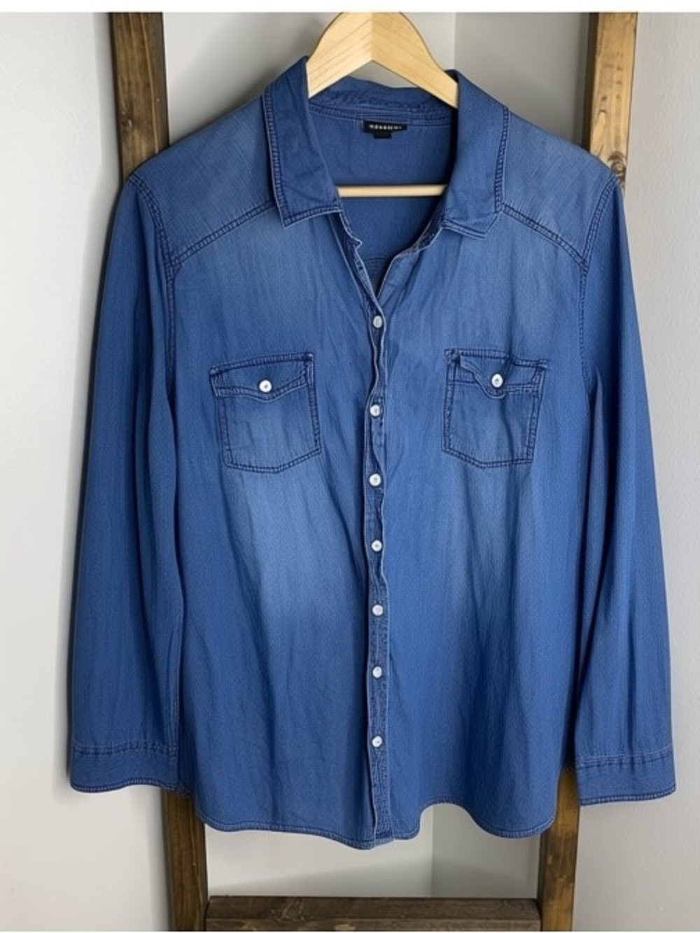 Torrid Blue Denim Button-Up Shirt 2X